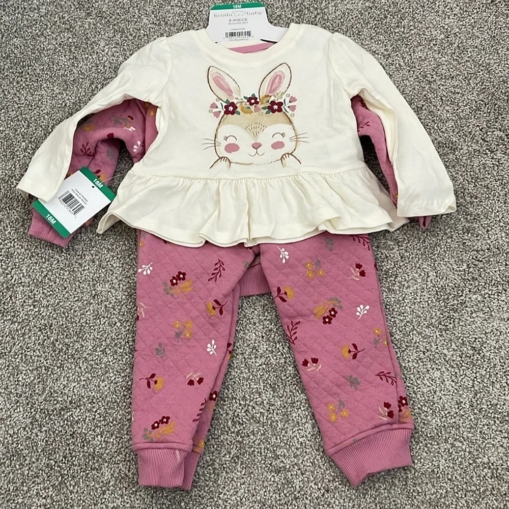 Koala Pink Floral Toddler Outfit NWT